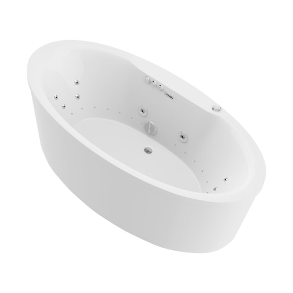Anzzi Freestanding Whirlpool and Air Jetted Tub, 67.3 L, 33.8 W, White, Acrylic, Center FT-AZ101 - main